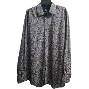 Bugatchi‎ Uomo Mens Size XL Classic Fit Casual Button-Down Shirt Black